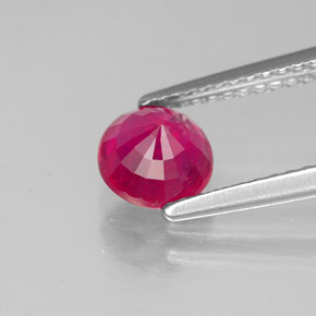 1.20캐럿 천연 핑크 레드 루비, 라운드 컷, 6.05 mm, SI