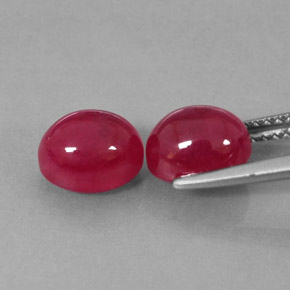 캐럿 천연 핑크 레드 루비 보석, 투명한, 7.8×6.4 mm, 투명/반투명