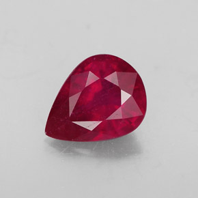 1.78캐럿 천연 바이올렛 레드 루비, 배 모양, 8.7×6.7 mm, SI