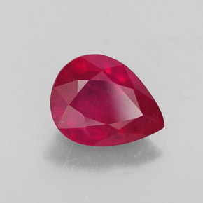 2.06캐럿 천연 핑크 레드 루비, 배 모양, 8.9×6.9 mm, SI