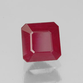1.90캐럿 천연 핑크 레드 루비, 에메랄드 컷, 6.2×6.2 mm, SI