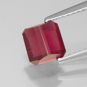 1.44캐럿 천연 핑크 레드 루비, 에메랄드 컷, 6.1×6 mm, SI