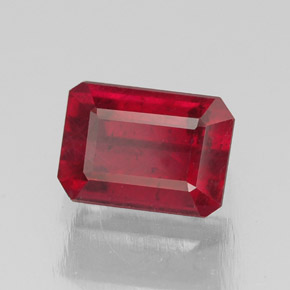 1.78캐럿 천연 핑크 레드 루비, 에메랄드 컷, 7.2×5.2 mm, SI