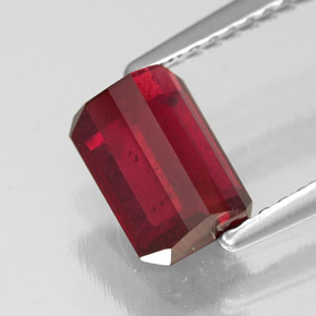 1.78캐럿 천연 핑크 레드 루비, 에메랄드 컷, 7.2×5.2 mm, SI