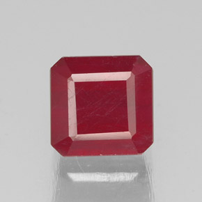 1.92캐럿 천연 핑크 레드 루비, 에메랄드 컷, 6.2×6 mm, SI