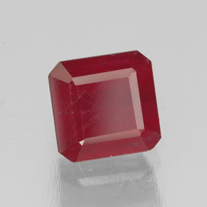 1.92캐럿 천연 핑크 레드 루비, 에메랄드 컷, 6.2×6 mm, SI