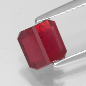1.92캐럿 천연 핑크 레드 루비, 에메랄드 컷, 6.1×6 mm, SI