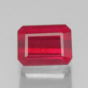 1.80캐럿 천연 핑크 레드 루비, 에메랄드 컷, 7.1×5.2 mm, SI