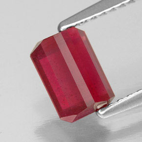 1.56캐럿 천연 핑크 레드 루비, 에메랄드 컷, 7×4.9 mm, SI