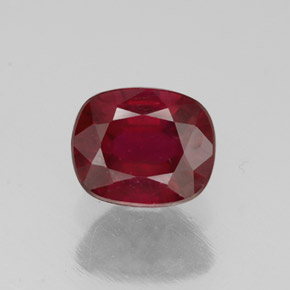 1.49캐럿 천연 레드 루비, 쿠션 컷, 6.9×5.7 mm, SI