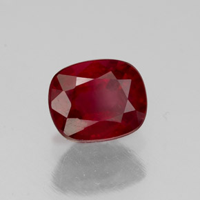 1.49캐럿 천연 레드 루비, 쿠션 컷, 6.9×5.7 mm, SI