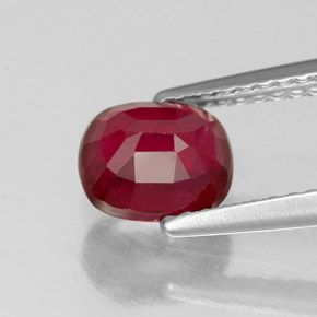1.49캐럿 천연 레드 루비, 쿠션 컷, 6.9×5.7 mm, SI