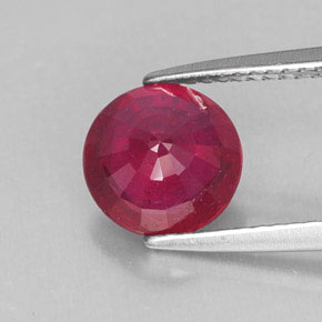 2.36캐럿 천연 바이올렛 레드 루비, 라운드 컷, 8.11 mm, SI