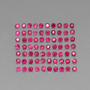 캐럿 천연 핑크 레드 루비 보석, 라운드 컷, 1.60 mm, SI