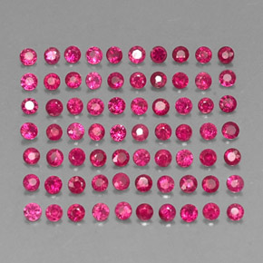 캐럿 천연 핑크 레드 루비 보석, 라운드 컷, 1.60 mm, SI