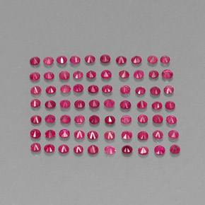 캐럿 천연 핑크 레드 루비 보석, 라운드 컷, 1.60 mm, SI