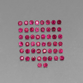 캐럿 천연 핑크 레드 루비 보석, 라운드 컷, 1.74 mm, SI