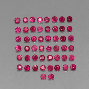 캐럿 천연 핑크 레드 루비 보석, 라운드 컷, 1.74 mm, SI