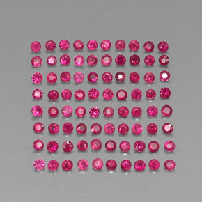 캐럿 천연 핑크 레드 루비 보석, 라운드 컷, 1.64 mm, SI