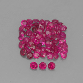 캐럿 천연 핑크 레드 루비 보석, 라운드 컷, 1.48 mm, SI