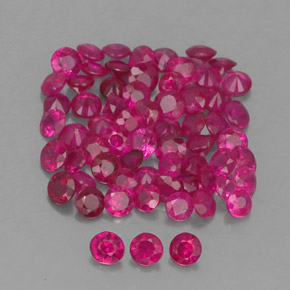 캐럿 천연 핑크 레드 루비 보석, 라운드 컷, 1.48 mm, SI