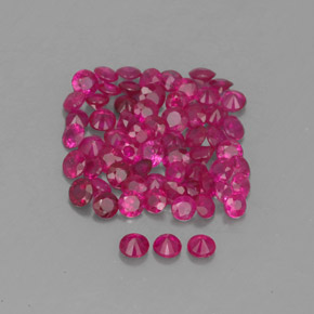 캐럿 천연 핑크 레드 루비 보석, 라운드 컷, 1.48 mm, SI