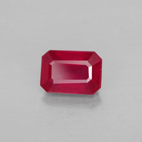 1.40캐럿 천연 핑크 레드 루비, 에메랄드 컷, 7×5 mm, SI