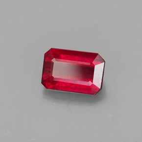1.18캐럿 천연 레드 루비, 에메랄드 컷, 7.1×4.8 mm, SI