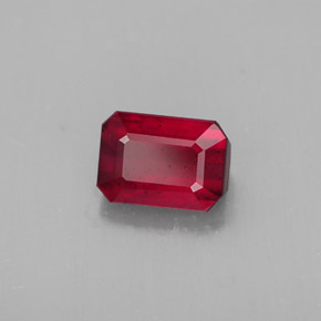1.57캐럿 천연 레드 루비, 에메랄드 컷, 7.1×5.1 mm, SI
