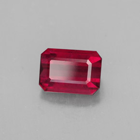 1.50캐럿 천연 핑크 레드 루비, 에메랄드 컷, 7.2×5.1 mm, SI