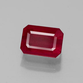 1.56캐럿 천연 핑크 레드 루비, 에메랄드 컷, 7.1×5.1 mm, SI