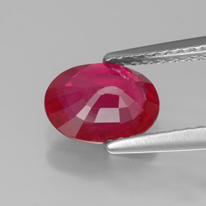 1.41캐럿 천연 레드 루비, 타원형 컷, 8×6.2 mm, VS-SI