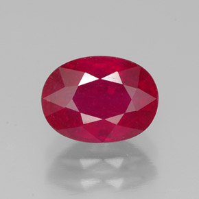 1.88캐럿 천연 핑크 레드 루비, 타원형 컷, 8.1×6 mm, SI