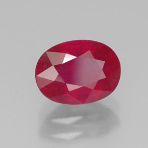 1.88캐럿 천연 핑크 레드 루비, 타원형 컷, 8.1×6 mm, SI