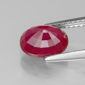 1.88캐럿 천연 핑크 레드 루비, 타원형 컷, 8.1×6 mm, SI