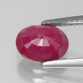 1.77캐럿 천연 핑크 레드 루비, 타원형 컷, 8.1×6.2 mm, SI