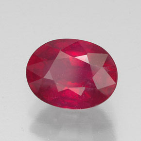 2.11캐럿 천연 레드 루비, 타원형 컷, 8.2×6.2 mm, SI