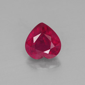 1.19캐럿 천연 핑크 레드 루비, 하트 모양, 6.2×6.1 mm, SI