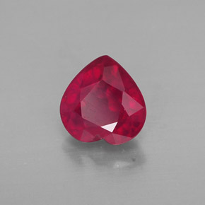 1.19캐럿 천연 핑크 레드 루비, 하트 모양, 6.2×6.1 mm, SI