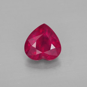 1.09캐럿 천연 핑크 레드 루비, 하트 모양, 6.2×6.1 mm, SI
