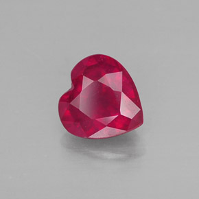 1.09캐럿 천연 핑크 레드 루비, 하트 모양, 6.2×6.1 mm, SI