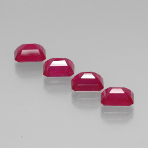 캐럿 천연 핑크 레드 루비 보석, 에메랄드 컷, 7.1×5.1 mm, VS-SI