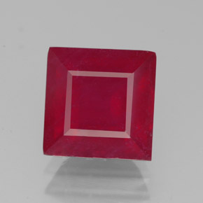 3.44캐럿 천연 핑크 레드 루비, 스퀘어, 7.9×7.9 mm, SI