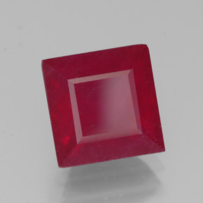 3.44캐럿 천연 핑크 레드 루비, 스퀘어, 7.9×7.9 mm, SI