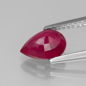 1.42캐럿 천연 핑크 레드 루비, 배 모양, 8.1×5.8 mm, SI