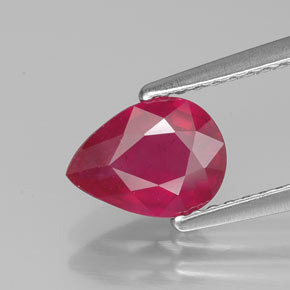 1.44캐럿 천연 핑크 레드 루비, 배 모양, 8×6 mm, VS-SI