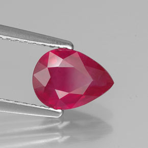 1.44캐럿 천연 핑크 레드 루비, 배 모양, 8×6 mm, VS-SI