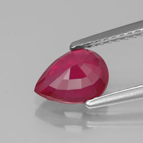1.44캐럿 천연 핑크 레드 루비, 배 모양, 8×6 mm, VS-SI