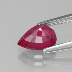 1.51캐럿 천연 핑크 레드 루비, 배 모양, 8.1×6 mm, VS-SI