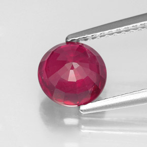 1.98캐럿 천연 핑크 레드 루비, 라운드 컷, 7.08 mm, VS-SI